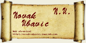 Novak Ubavić vizit kartica